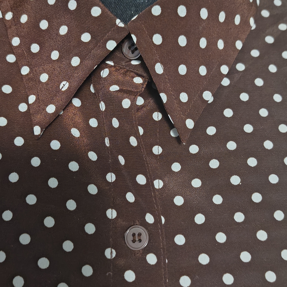 Susan Graver Black and White Polka Dot Blouse - Picture 2 of 9
